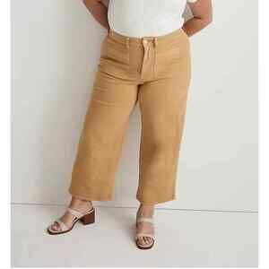 Madewell Crop Pants Womens Size 22W Yellow Emmett 2.0 Wide Leg NWT
